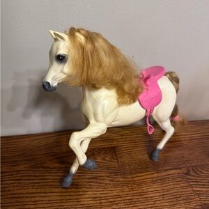 Vintage 1983 Cream Barbie Pony Horse with Pink Saddle